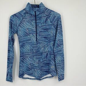 Under Armour Heat Gear Women’s 1/4 Sleeve Long Sleeve Blue Color Brush Top XS